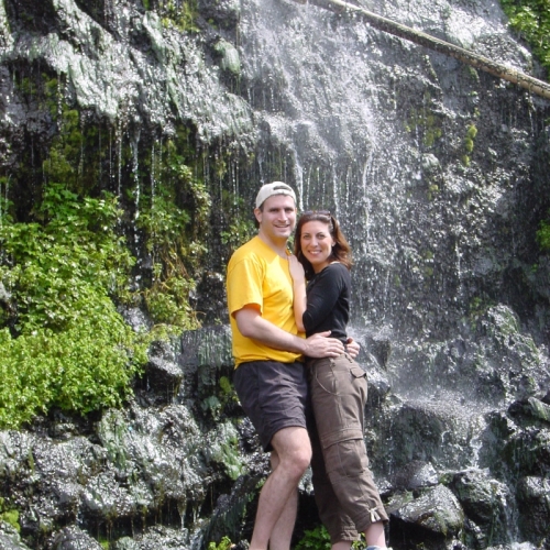 Danny & Jenny in the waterfall