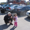 Warren and Julia play in the Parking Lot