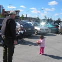 Warren and Julia play in the Parking Lot