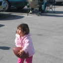 Warren and Julia play in the Parking Lot