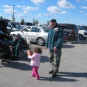 Warren and Julia play in the Parking Lot