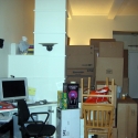 The boxes collect as the prep work continues