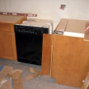 The stove will go in that empty spot