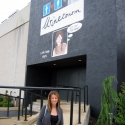 Karen shows off the Dinner Theatre