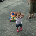 Sara playing in the Kroloff driveway