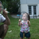 Playing badminton