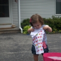 Sara playing in the Kroloff driveway