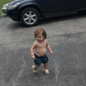 Sara playing in the Kroloff driveway