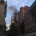 I love NYC priorities... a fire on the block and Mr. Softee is making hay with all the gawkers and FedEx is still making deliveries!!