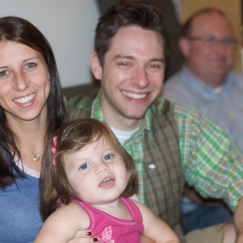 Tim and Karen with Sara (Frank in the background)