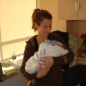 Aunt Karen holds Sara