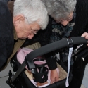 Grandma and Grandpa clean out the stroller