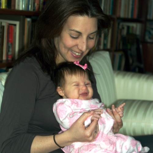 Sara in Mommy's arms