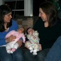 Lia and Lena, and Jenny with Sara