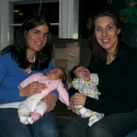 Lia and Lena, and Jenny with Sara