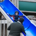 Michael coming down the slide