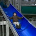 Ashna enjoys the slide