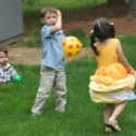 Playing in the backyard