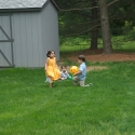 Playing in the backyard