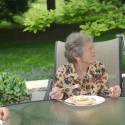 Great-Grandma in the backyard