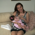 Mommy feeds the newly named Sara