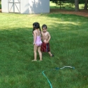 The kids in the sprinkler