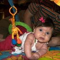 On her Playmat