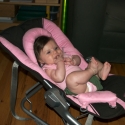 In her chair