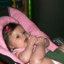 Eating her toes