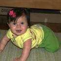 Playing on her rug
