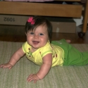 Playing on her rug