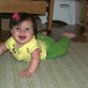 Playing on her rug