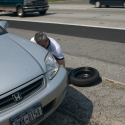  On the side of I-95, such a joy to change a tire