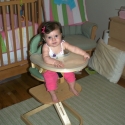 Sara in her new high chair!