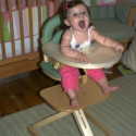 Sara in her new high chair!