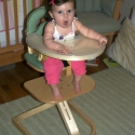 Sara in her new high chair!