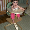 Sara in her new high chair!