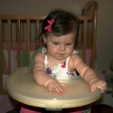 Sara in her new high chair!