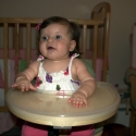 Sara in her new high chair!