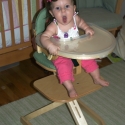 Sara in her new high chair!