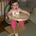 Sara in her new high chair!