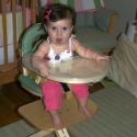 Sara in her new high chair!