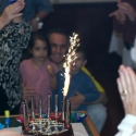 The kids marvel at the fireworks
