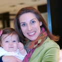 Sara and mommy enjoy the music class