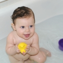 Down at Grandma and Grandpa's Home in DC, Sara enjoys a bath