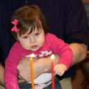 Her first trip to light the menorah!
