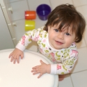 Playing in the bathroom!