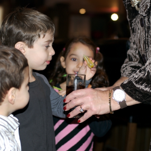 Joshua, Julia and Max assessing a beverage from GH