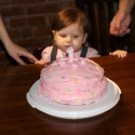 Sara's special cake arrives