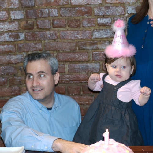 Mommy, Daddy and Sara with her special cake
